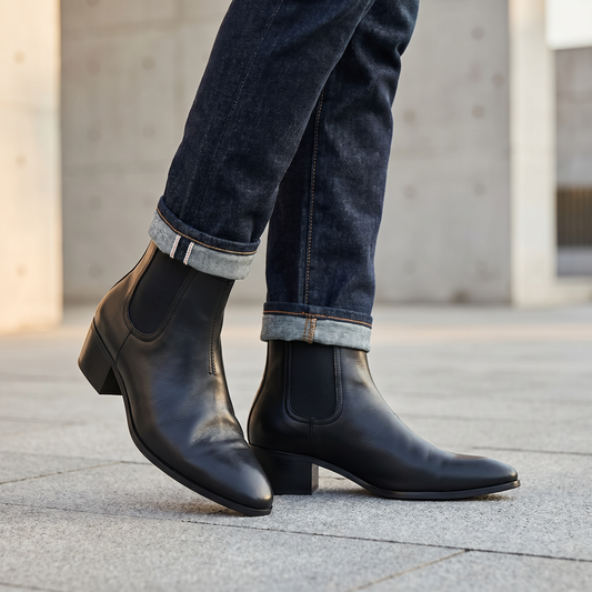 Men's High Top Chelsea Boots | Side Zip Smart-Casual Footwear