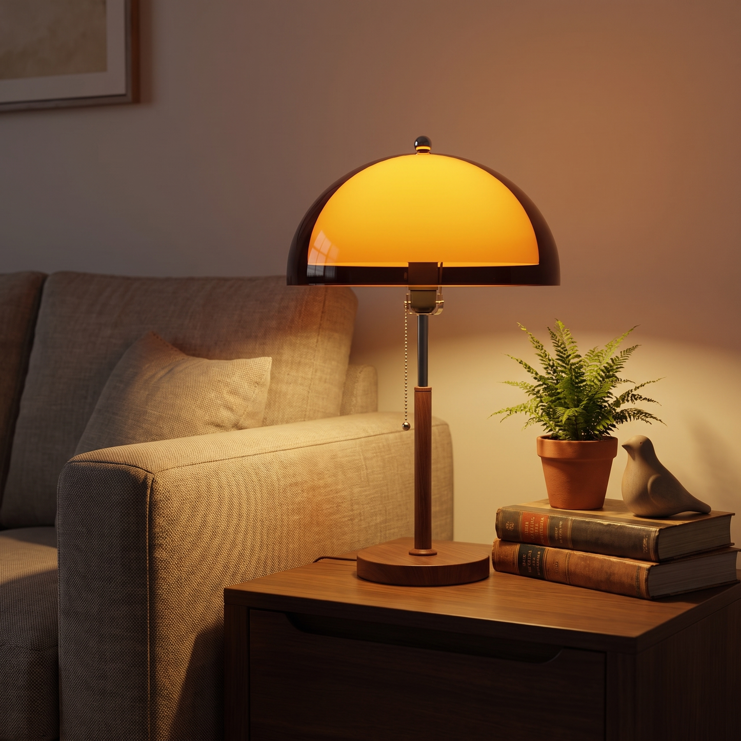 Chic Retro Double Dome Bedside Table Lamp for Ambient Lighting