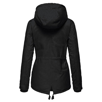 Women's Polyester Fleece Lined Parka Jacket | Cozy Insulated Hooded Winter Coat 1