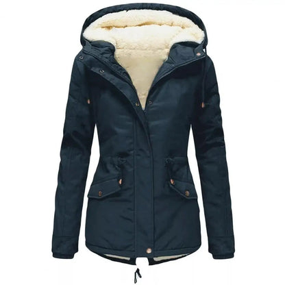Women's Polyester Fleece Lined Parka Jacket | Cozy Insulated Hooded Winter Coat 3