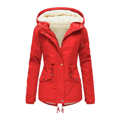 Women's Polyester Fleece Lined Parka Jacket | Cozy Insulated Hooded Winter Coat 4