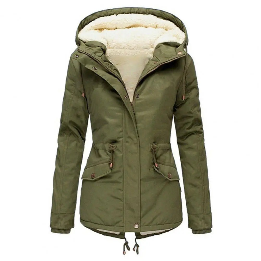 Women's Polyester Fleece Lined Parka Jacket | Cozy Insulated Hooded Winter Coat 5