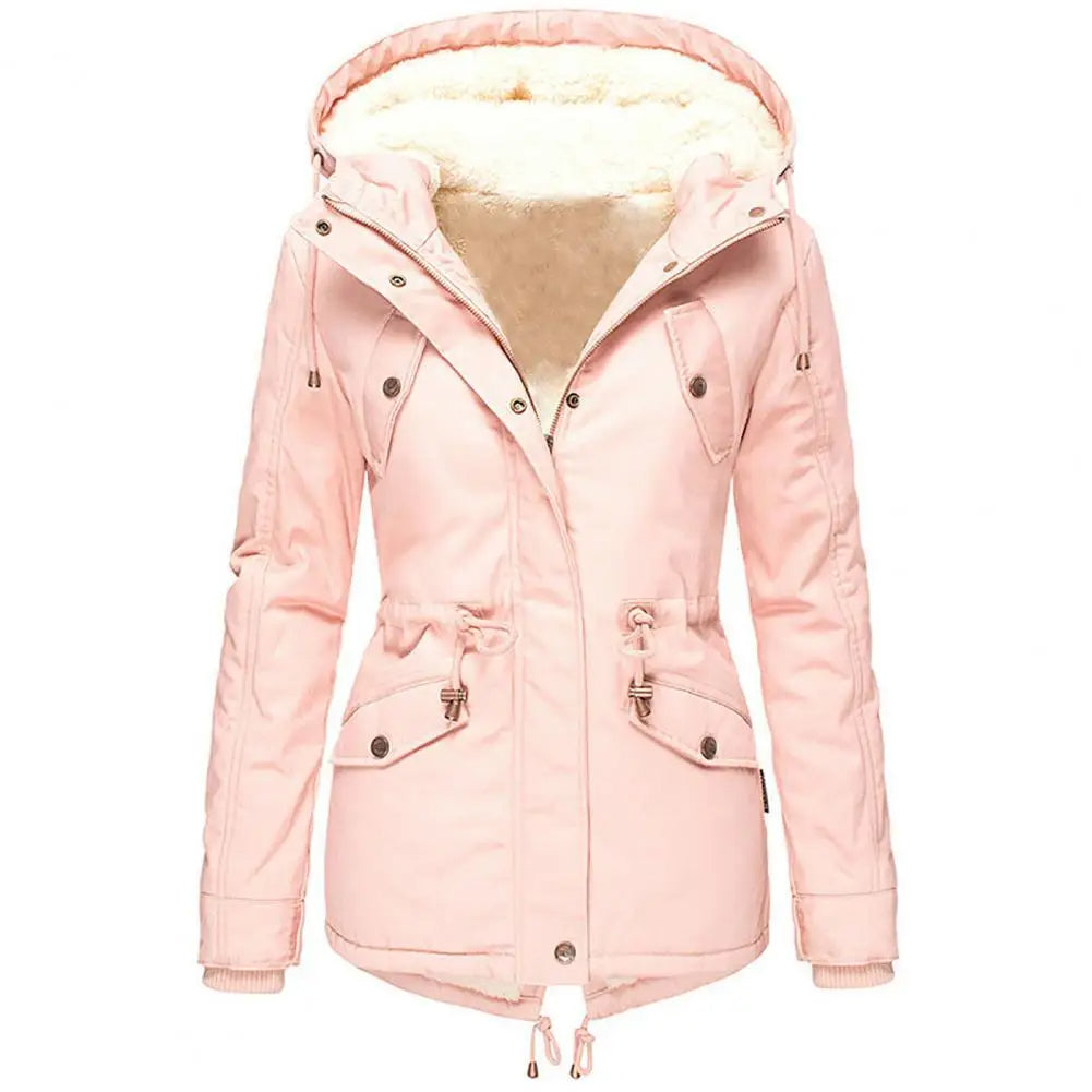 Women's Polyester Fleece Lined Parka Jacket | Cozy Insulated Hooded Winter Coat 6