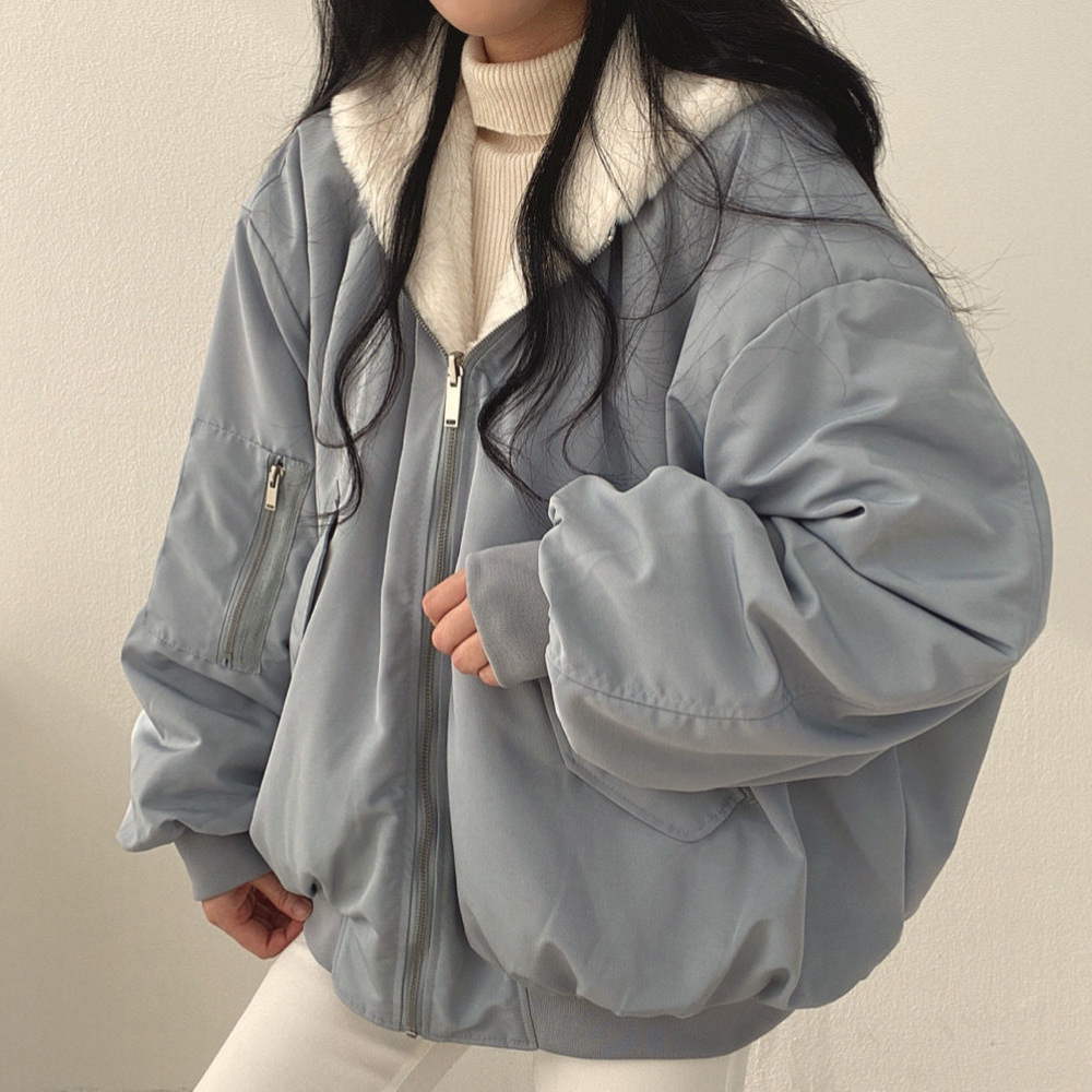 Women's Premium Fleece Lined Reversible Bomber Jacket | Stylish Lightweight Winter Outerwear 0