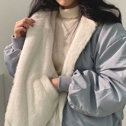Women's Premium Fleece Lined Reversible Bomber Jacket | Stylish Lightweight Winter Outerwear 1