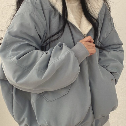 Women's Premium Fleece Lined Reversible Bomber Jacket | Stylish Lightweight Winter Outerwear 3