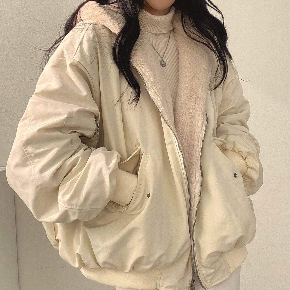 Women's Premium Fleece Lined Reversible Bomber Jacket | Stylish Lightweight Winter Outerwear 4