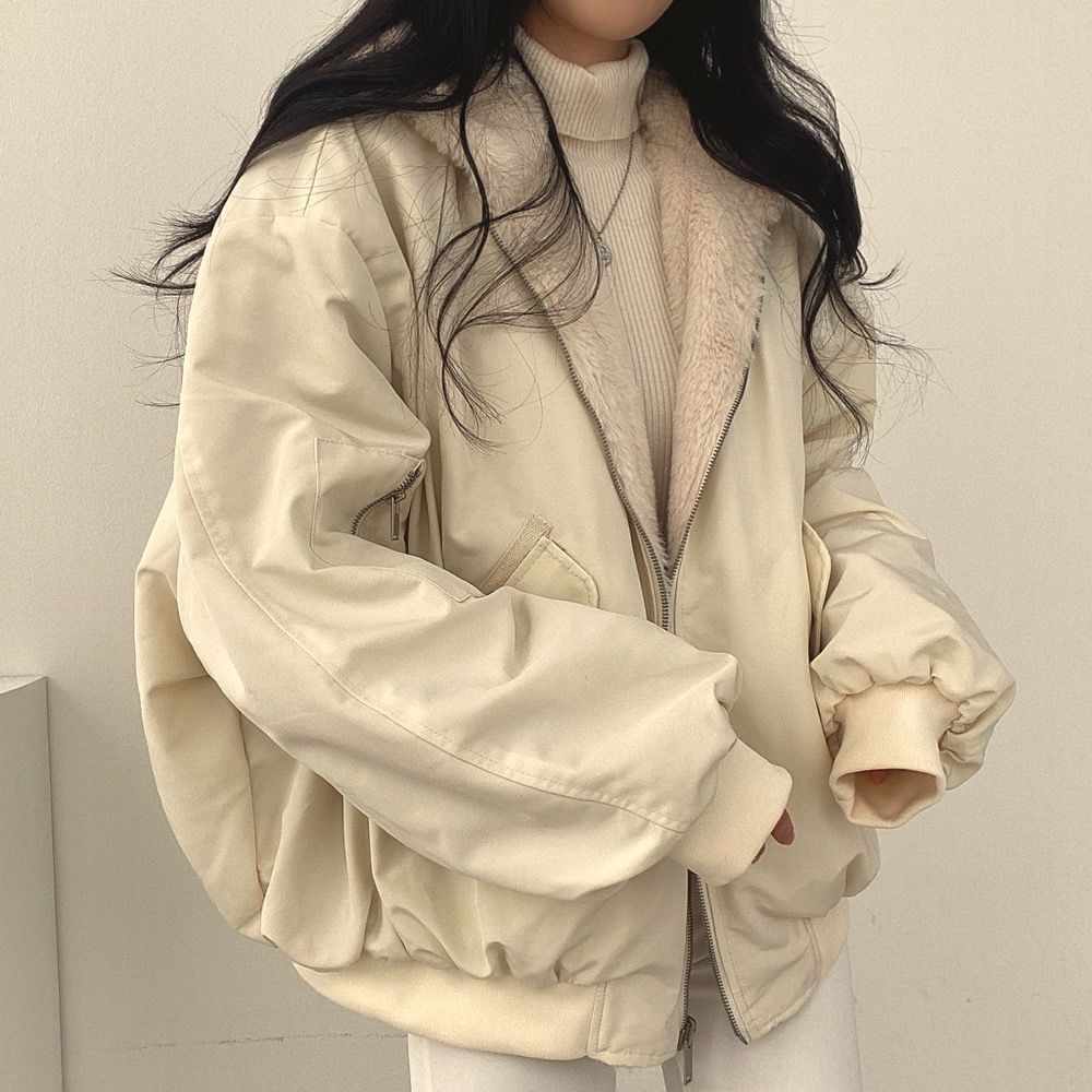 Women's Premium Fleece Lined Reversible Bomber Jacket | Stylish Lightweight Winter Outerwear 6