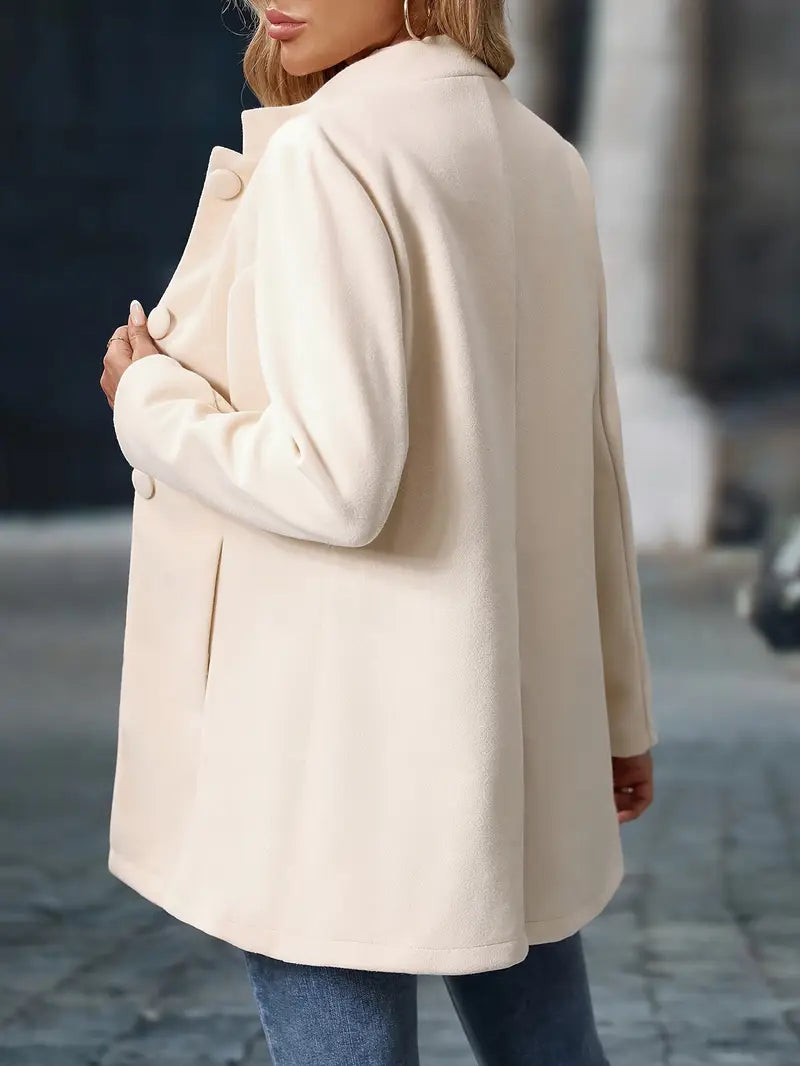 Women's Premium Wool Blend Overcoat | Elegant Mid-Length Winter Coat 3