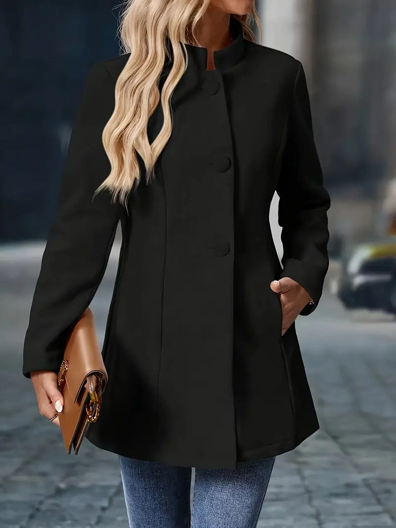 Women's Premium Wool Blend Overcoat | Elegant Mid-Length Winter Coat 6