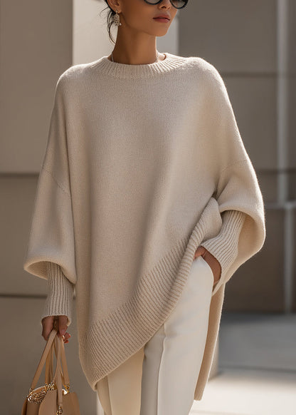 Women's Soft Acrylic Knit Jumper | Relaxed Oversized Batwing Sweater | Cozy Winter Fashion 0