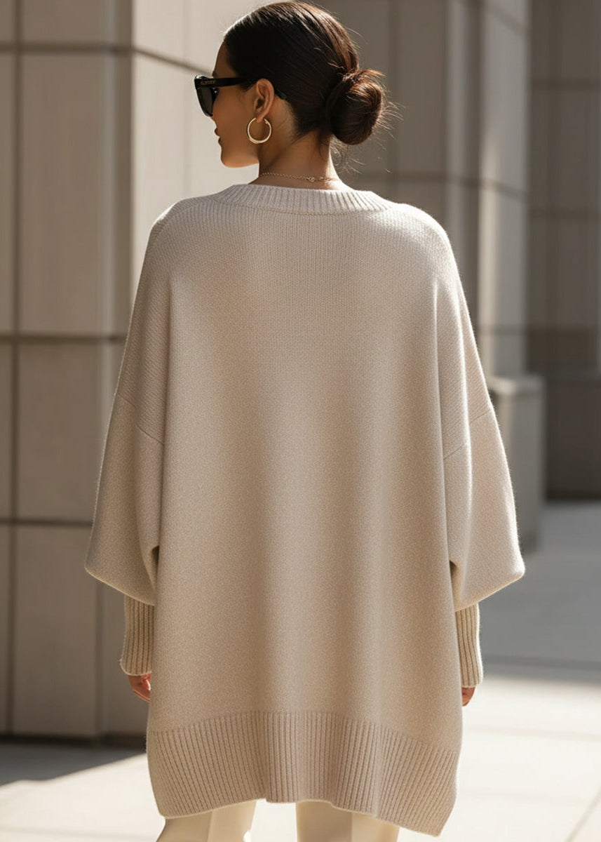 Women's Soft Acrylic Knit Jumper | Relaxed Oversized Batwing Sweater | Cozy Winter Fashion 1