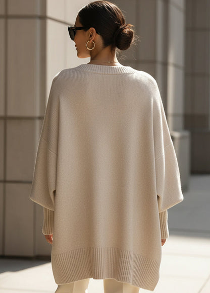 Women's Soft Acrylic Knit Jumper | Relaxed Oversized Batwing Sweater | Cozy Winter Fashion 1