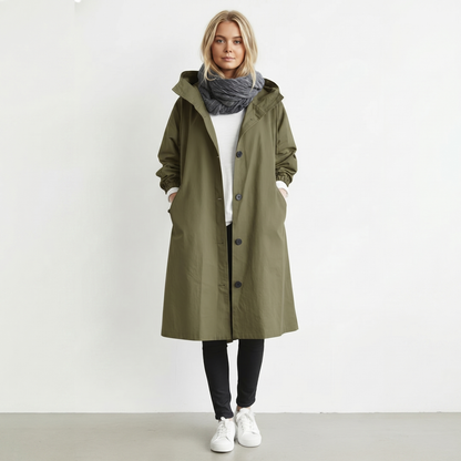 Women's Waterproof Hooded Trench Coat | Cotton | Elegant Winter Jacket