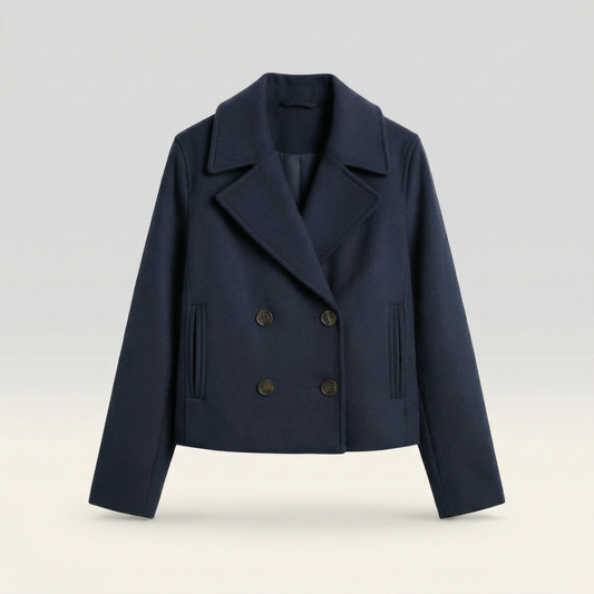 Women's Double-Breasted Short Jacket | Smooth Polyester | Spring & Autumn Outerwear