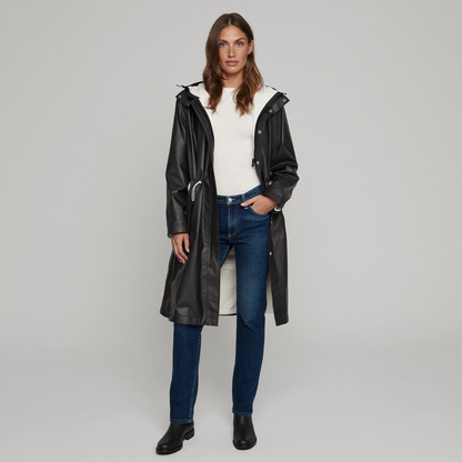 Women's Lightweight Weatherproof Polyester Coat | Stylish Hooded Jacket for All Seasons