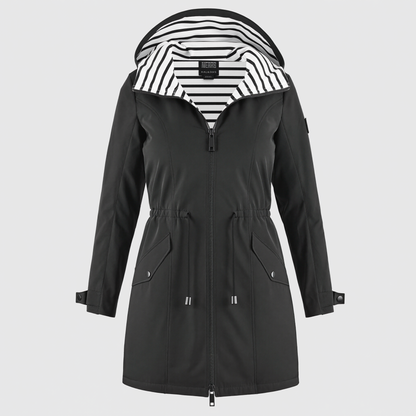 Women's Lightweight Weatherproof Polyester Coat | Stylish Hooded Jacket for All Seasons