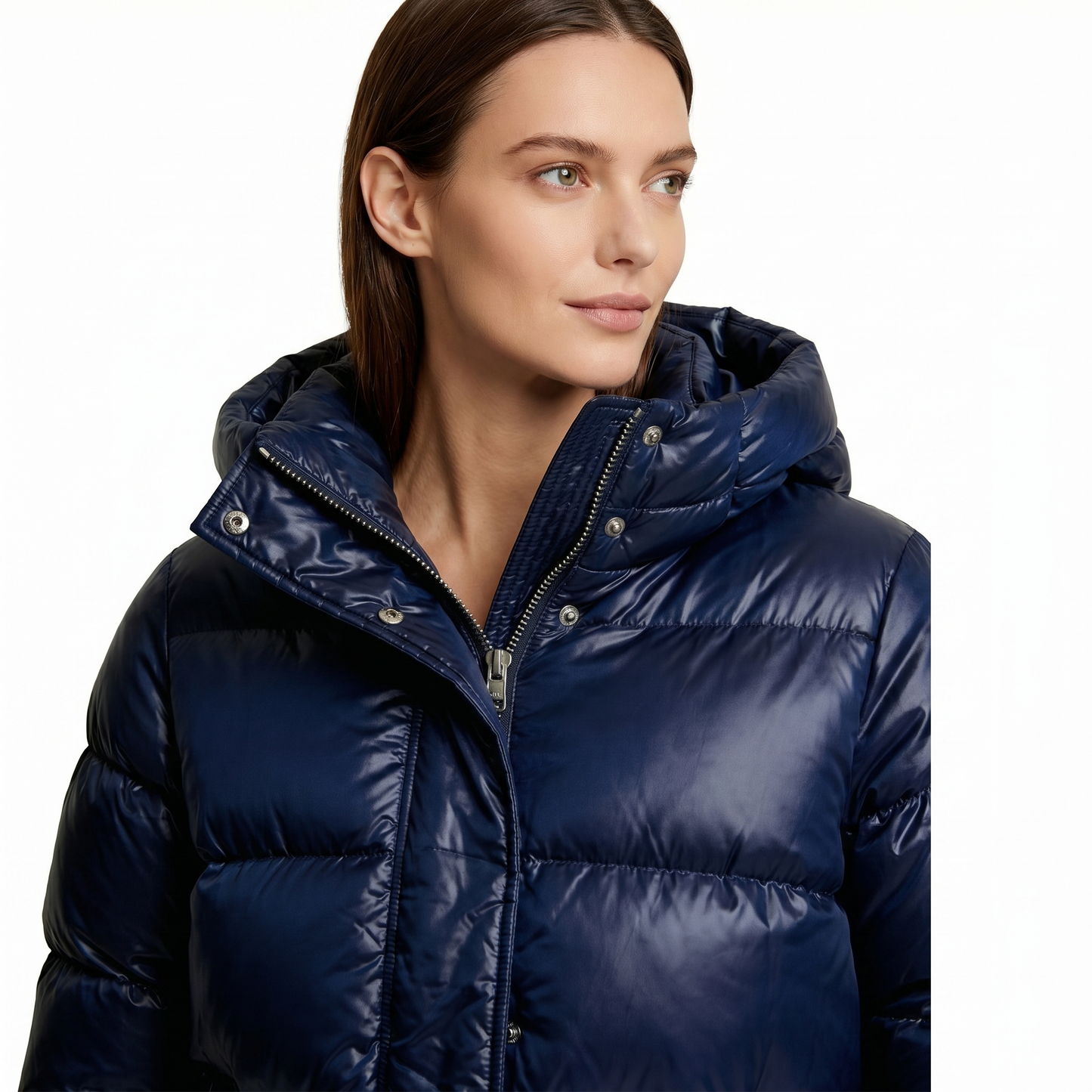 Women's Glossy Quilted Jacket | Stylish Short Hooded Puffer Coat for Cool Weather