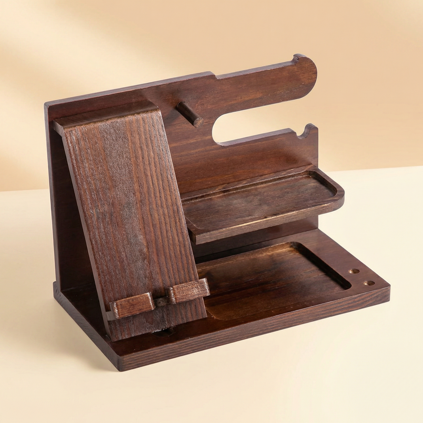 Wooden Bedside Organiser | Bedside Docking Station