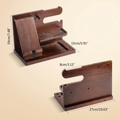 Wooden Bedside Organiser | Bedside Docking Station