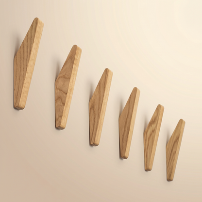 Wooden Wall Hooks | Set of 6 | Scandinavian Style