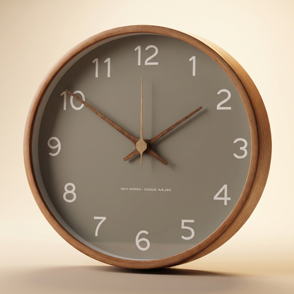 Minimalist Wooden & Glass Wall Clock | Silent Quartz Mechanism