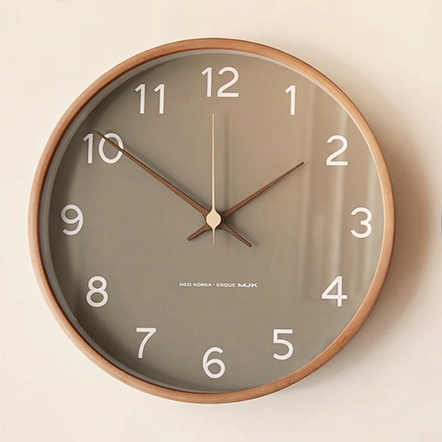 Minimalist Wooden & Glass Wall Clock | Silent Quartz Mechanism