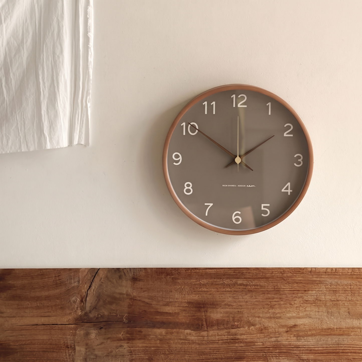 Minimalist Wooden & Glass Wall Clock | Silent Quartz Mechanism