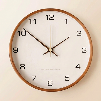 Minimalist Wooden & Glass Wall Clock | Silent Quartz Mechanism