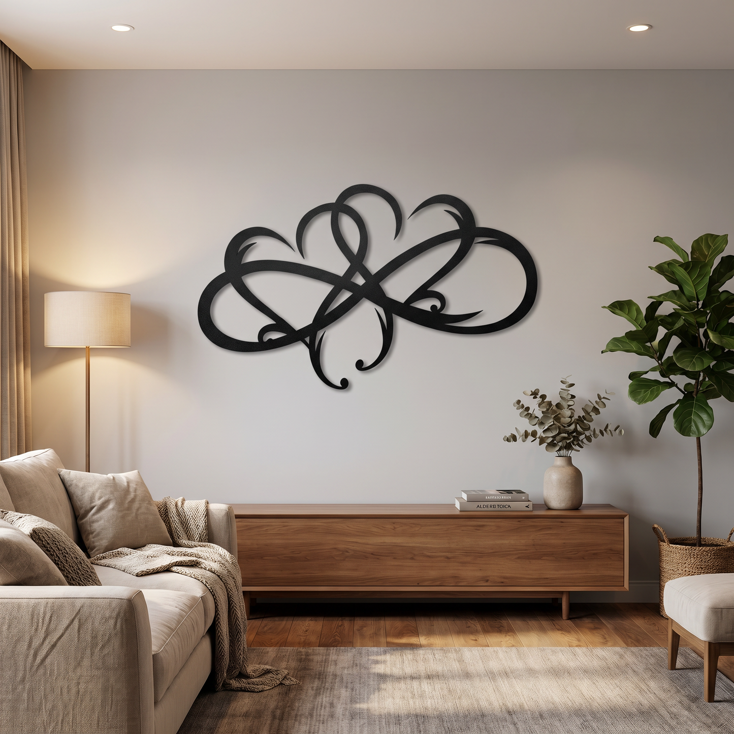 Endless Heart Metal Wall Art | Infinity & Heart Symbol | Elegant Wall Decor