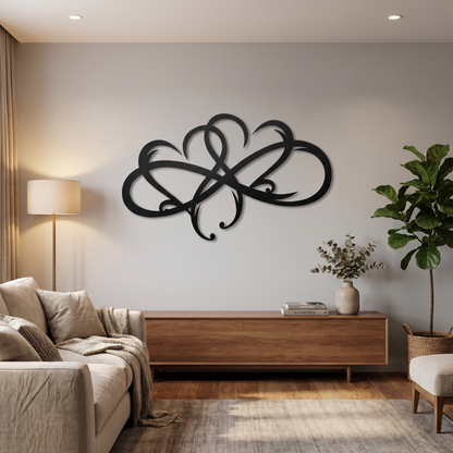 Endless Heart Metal Wall Art | Infinity & Heart Symbol | Elegant Wall Decor