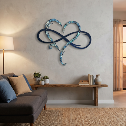 Endless Heart Metal Wall Art | Infinity & Heart Symbol | Elegant Wall Decor