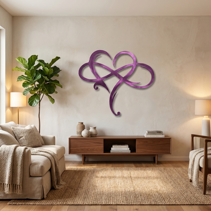Endless Heart Metal Wall Art | Infinity & Heart Symbol | Elegant Wall Decor