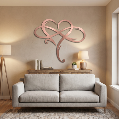 Endless Heart Metal Wall Art | Infinity & Heart Symbol | Elegant Wall Decor