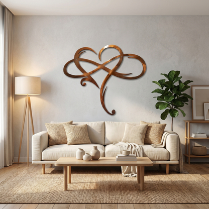 Endless Heart Metal Wall Art | Infinity & Heart Symbol | Elegant Wall Decor