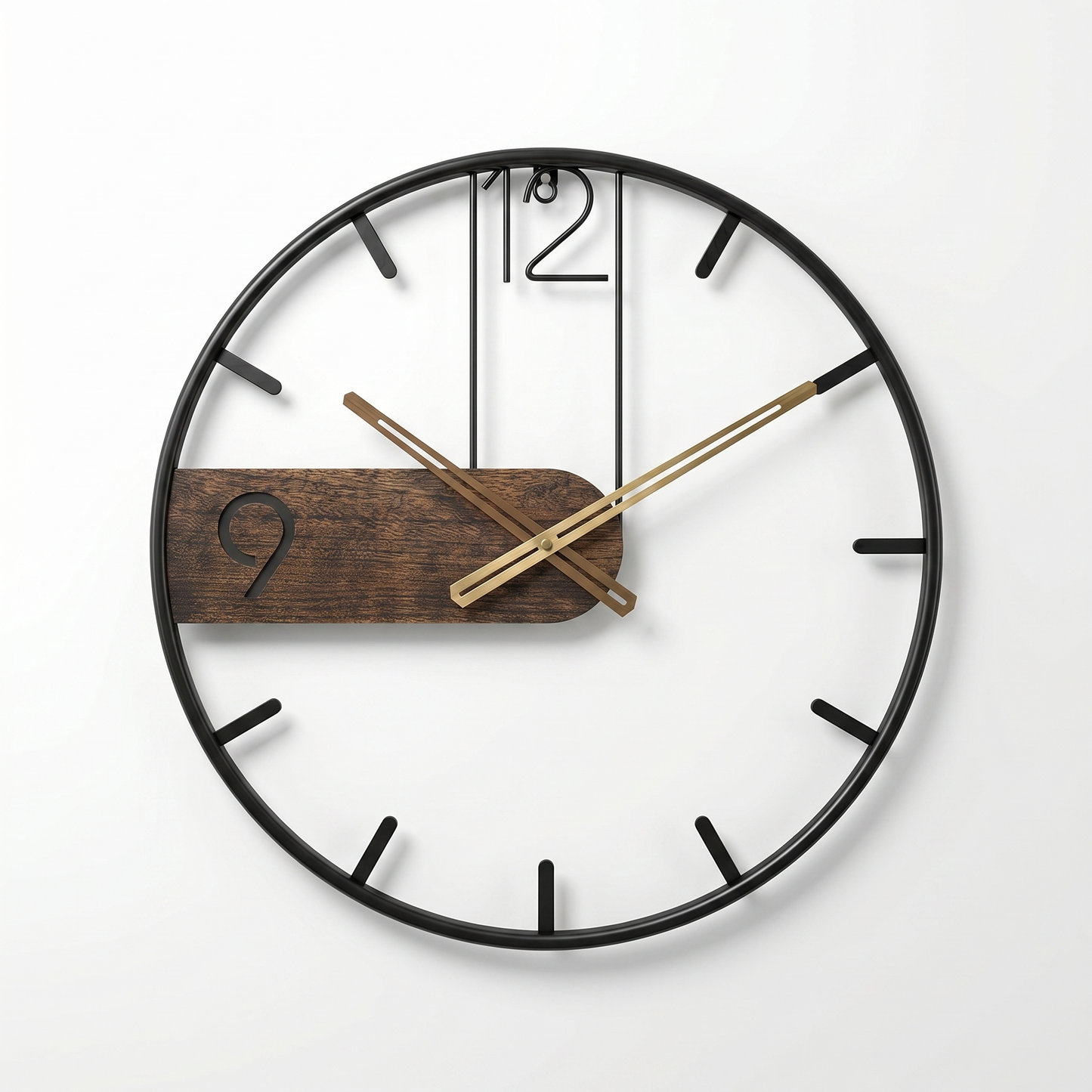 Walnut Wall Clock | Silent Quartz Mechanism | Modern Design