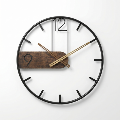 Walnut Wall Clock | Silent Quartz Mechanism | Modern Design