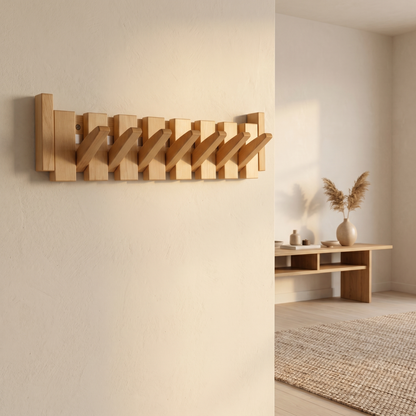 Piano Coat Hook | Wooden Wall Hanger | Artistic Hallway Storage