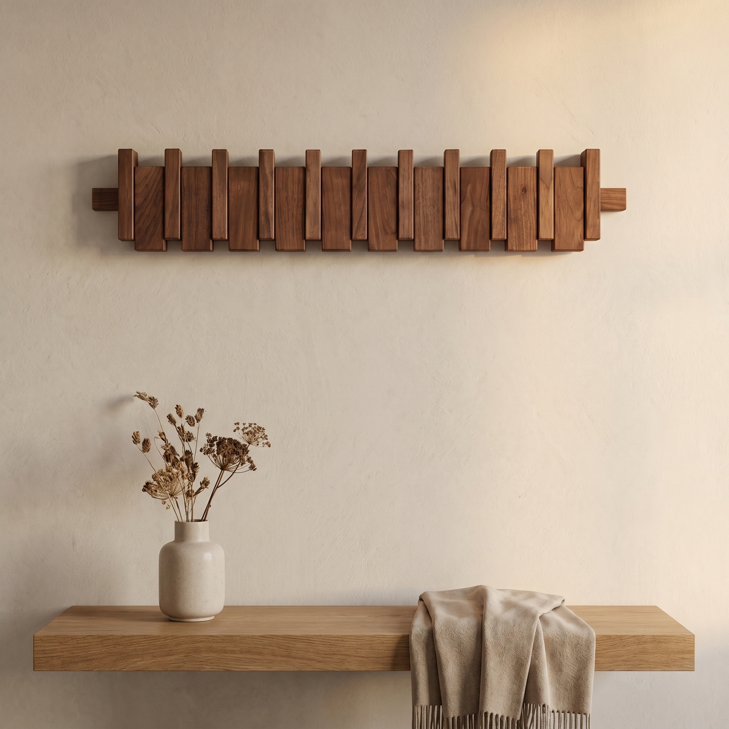 Piano Coat Hook | Wooden Wall Hanger | Artistic Hallway Storage
