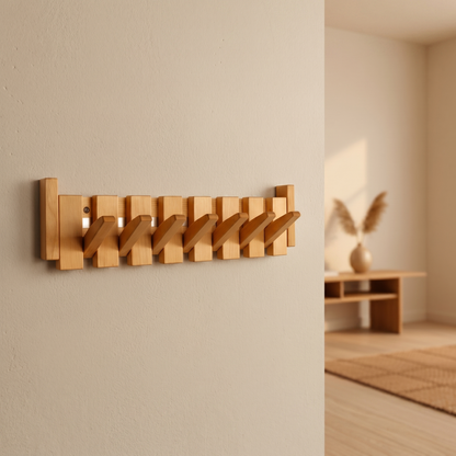 Piano Coat Hook | Wooden Wall Hanger | Artistic Hallway Storage