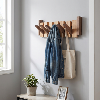 Piano Coat Hook | Wooden Wall Hanger | Artistic Hallway Storage