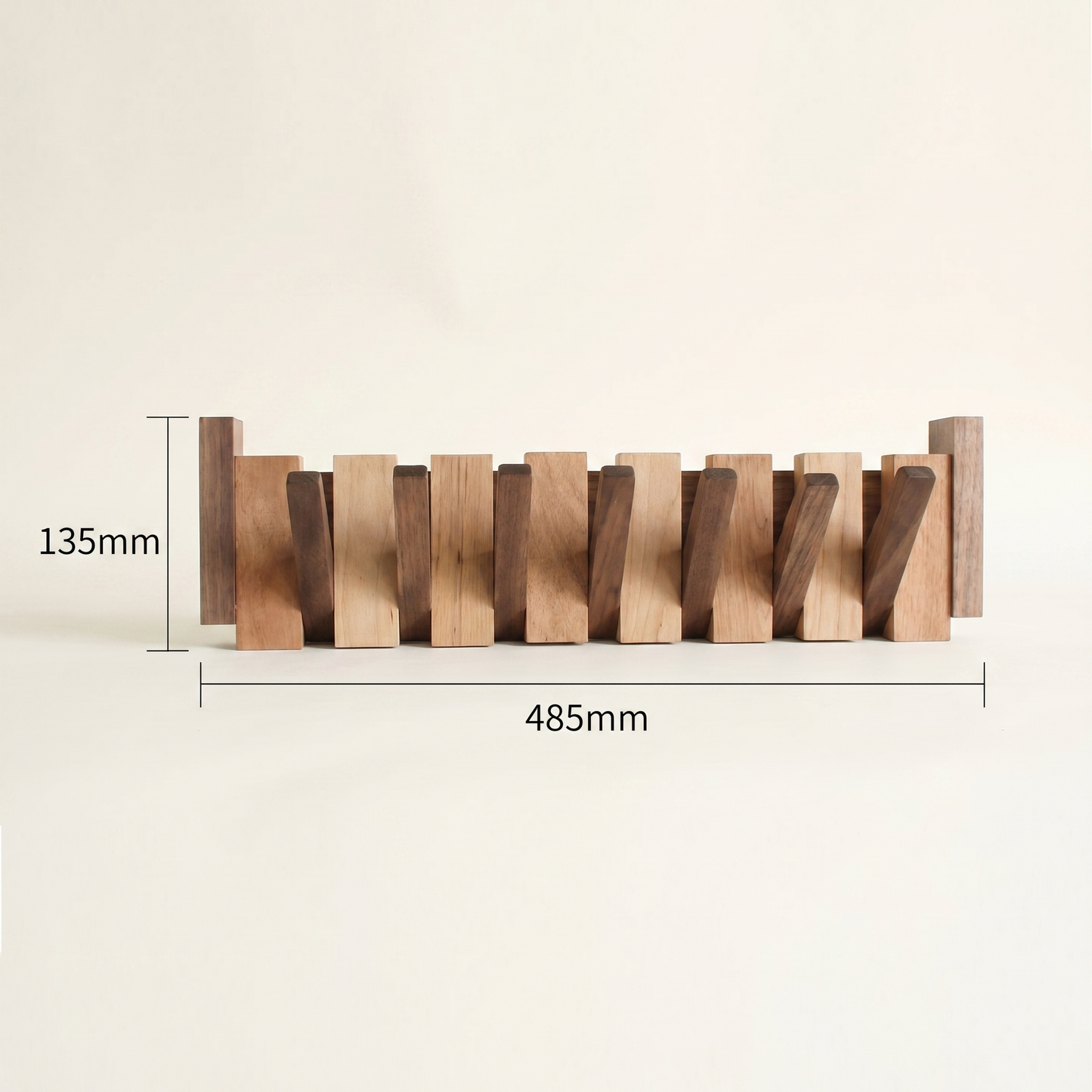 Piano Coat Hook | Wooden Wall Hanger | Artistic Hallway Storage