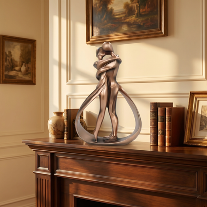 Romantic Couple Statue | Resin Home Sculpture | Bronze Finis
