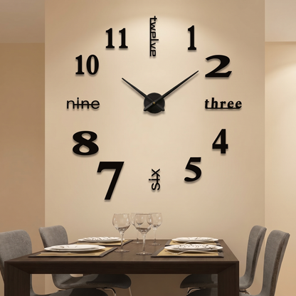 Oversized Metal Wall Clock | Silent Quartz Movement | Minimalist Desig