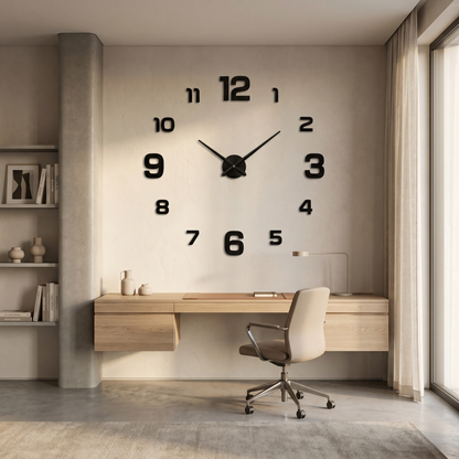 Oversized Metal Wall Clock | Silent Quartz Movement | Minimalist Desig