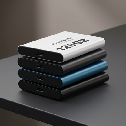 UltraDrive | Portable SSD External Hard Drive with Lightning-Fast Transfer Speeds | 128GB Storage for Work and Travel