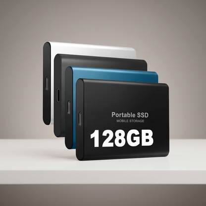 UltraDrive | Portable SSD External Hard Drive with Lightning-Fast Transfer Speeds | 128GB Storage for Work and Travel