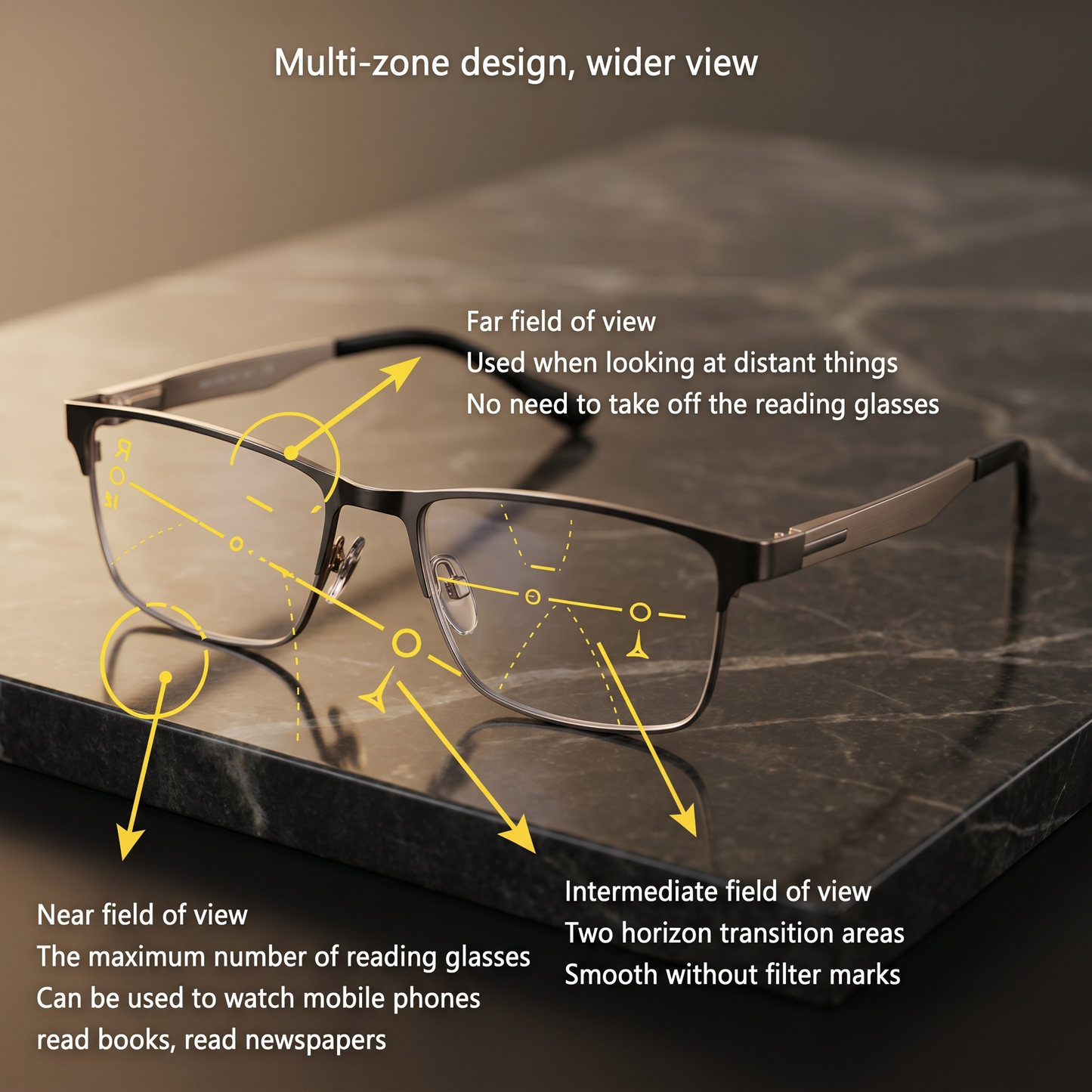 Intelligent Progressive Glasses | Multifocal Progressive Lenses with Photochromic Feature | Enhanced Vision for All Distances