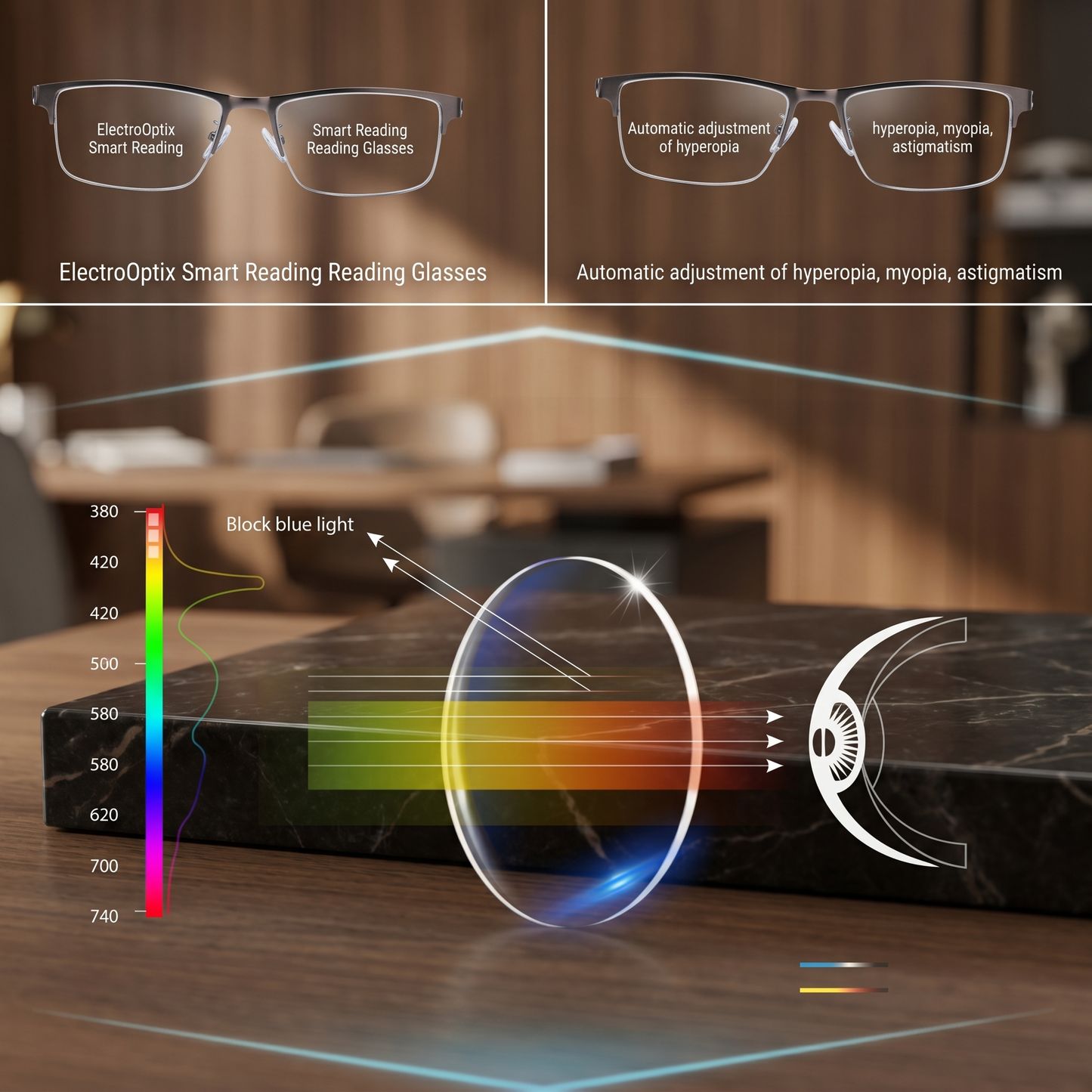 Intelligent Progressive Glasses | Multifocal Progressive Lenses with Photochromic Feature | Enhanced Vision for All Distances