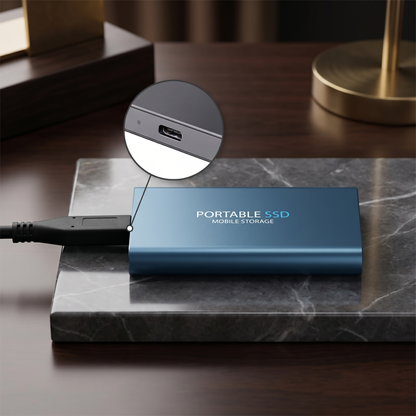 High-Speed Portable SSD Drive | 128GB USB-C External Hard Drive for Fast Data Transfer
